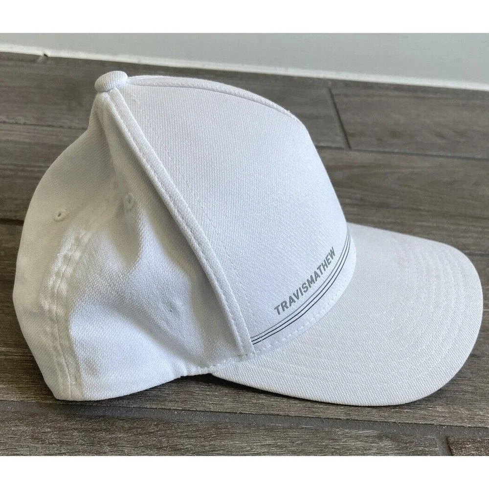 TravisMathew White Cap Hat Adjustable Flexfit Snapback